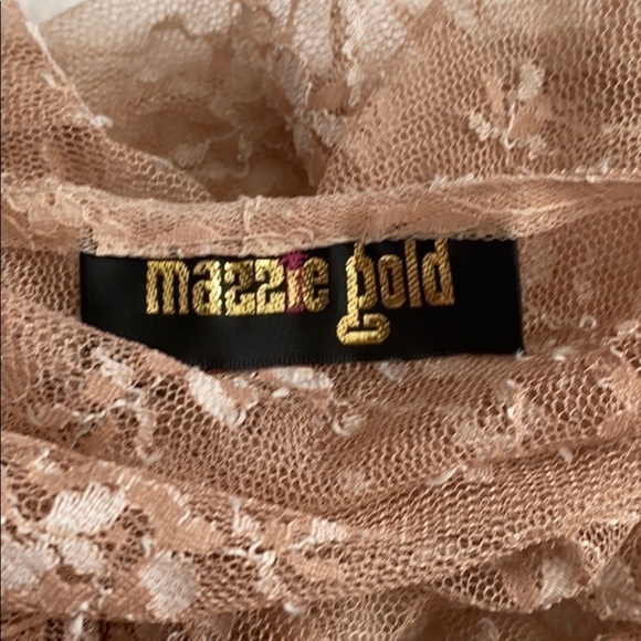 Maddie Gold Nude Lace Wrap Top M/L - Picture 6 of 7